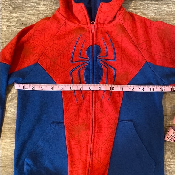 Spiderman Red and Blue Kids Costume Hoodie - Picture 4 of 7